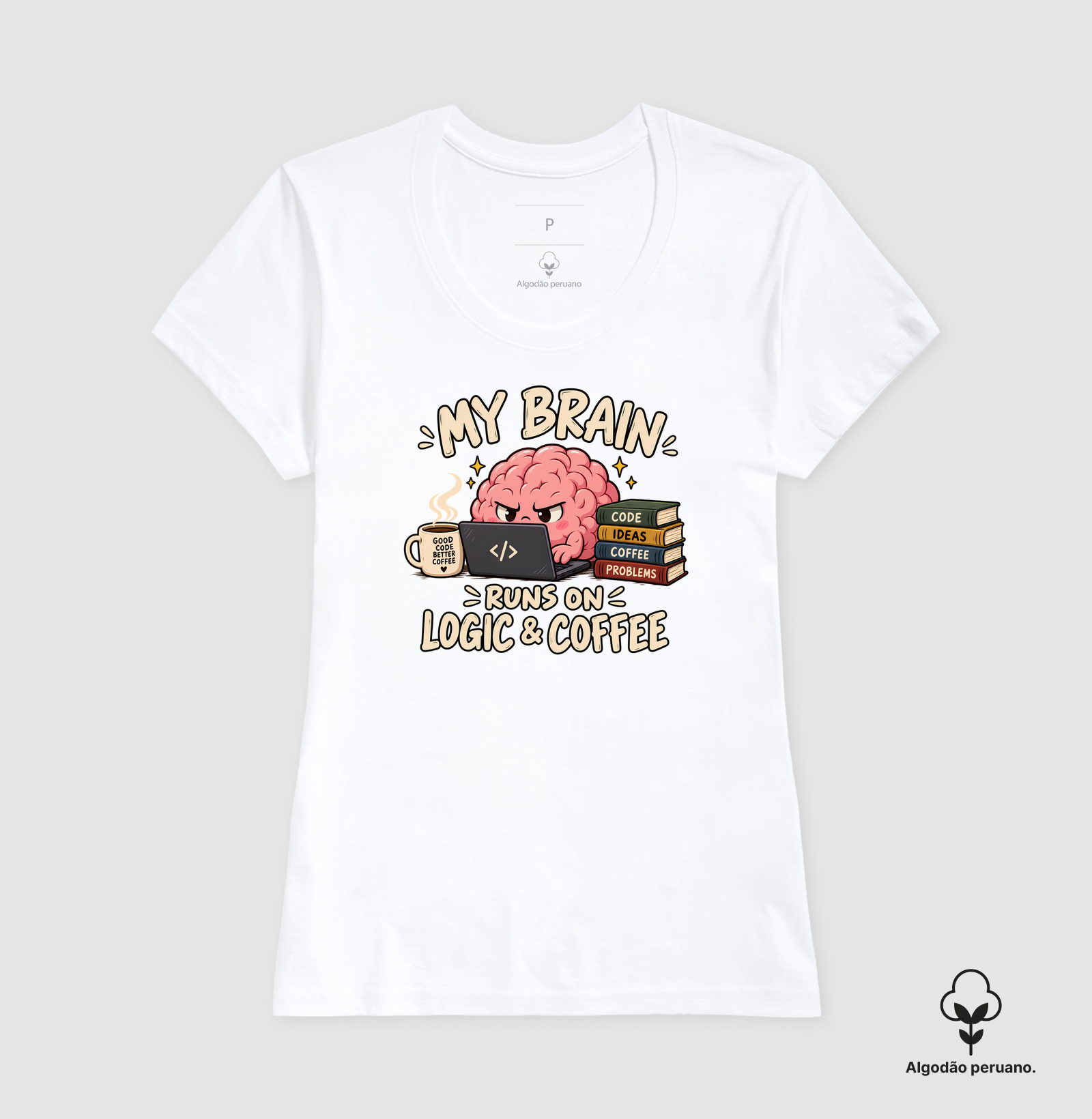 My Brain Runs on Logic & Coffee - Imagem 3
