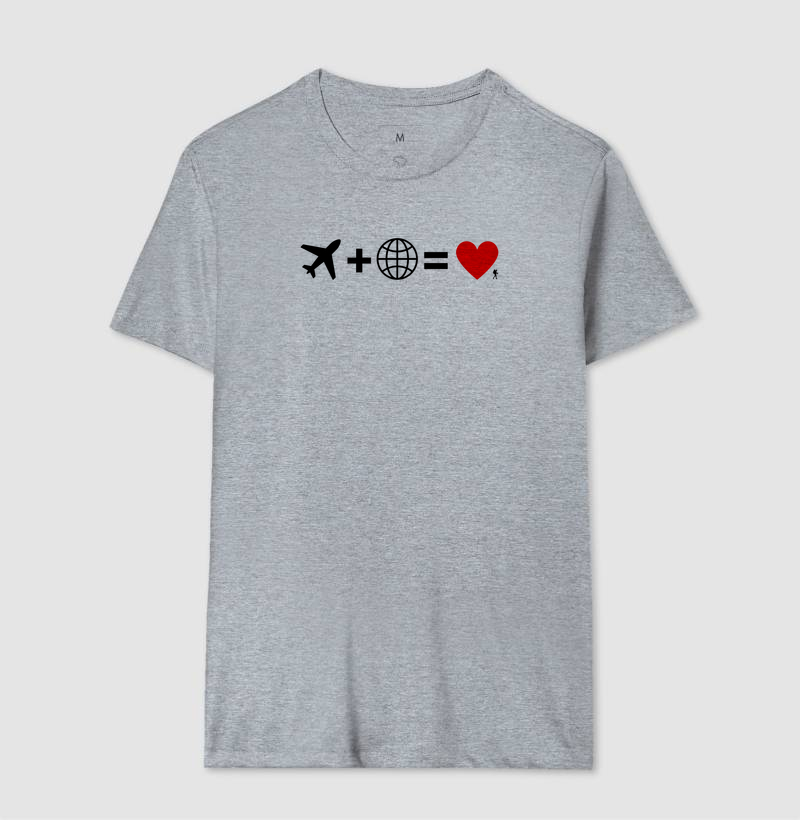 Camiseta Aviao Mais Mundo Igual Amor | Equacao Viagem Minimalista | Colecao Viciados em Viagem - Imagem 11