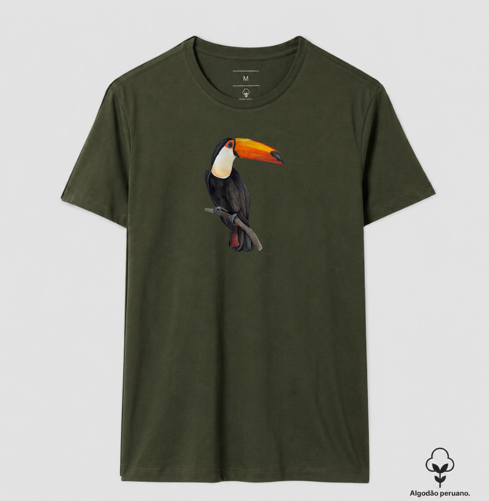 Camiseta Tucano Brasileiro em Aquarela – Arte por Taana -  Algodão Peruano  - Imagem 8