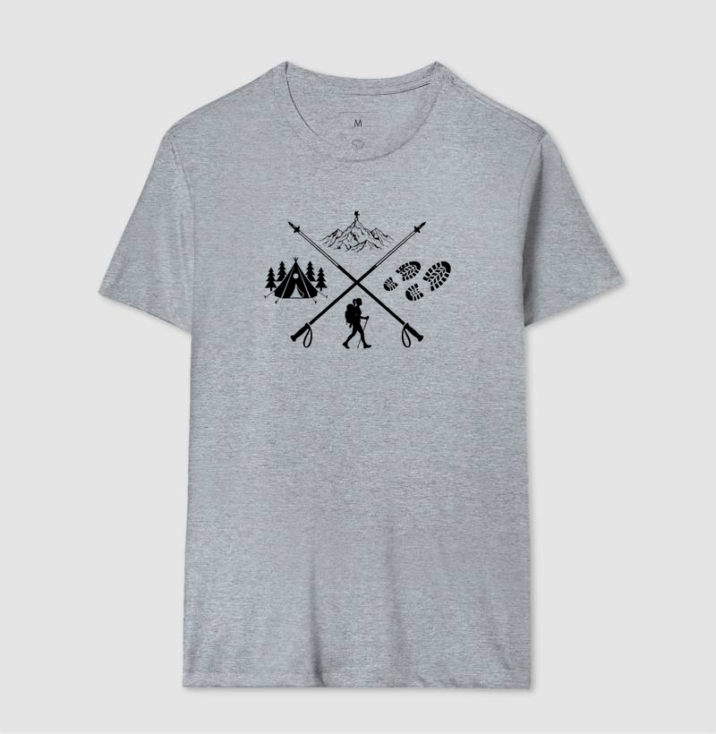 Camiseta Trilheira Montanha Acampamento | Bastoes Cruzados Hiking Feminino | Colecao Viciados em Viagem - Imagem 11