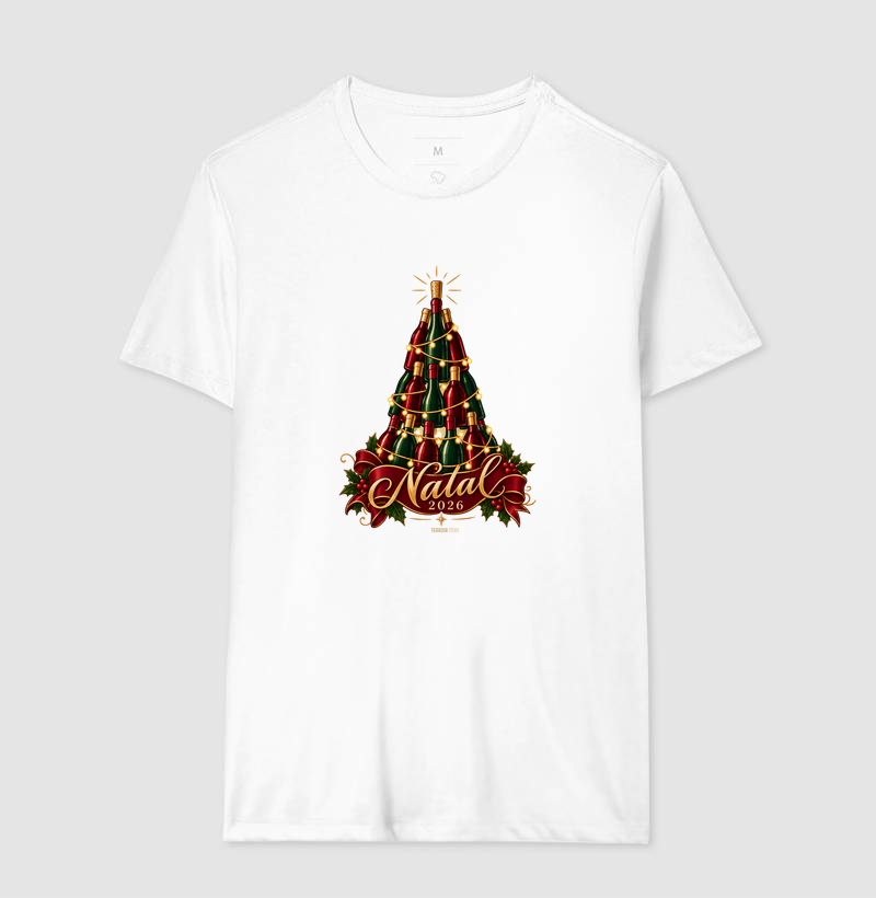 Camiseta Natal 2026 – Árvore de Garrafas de Vinho - Imagem 4