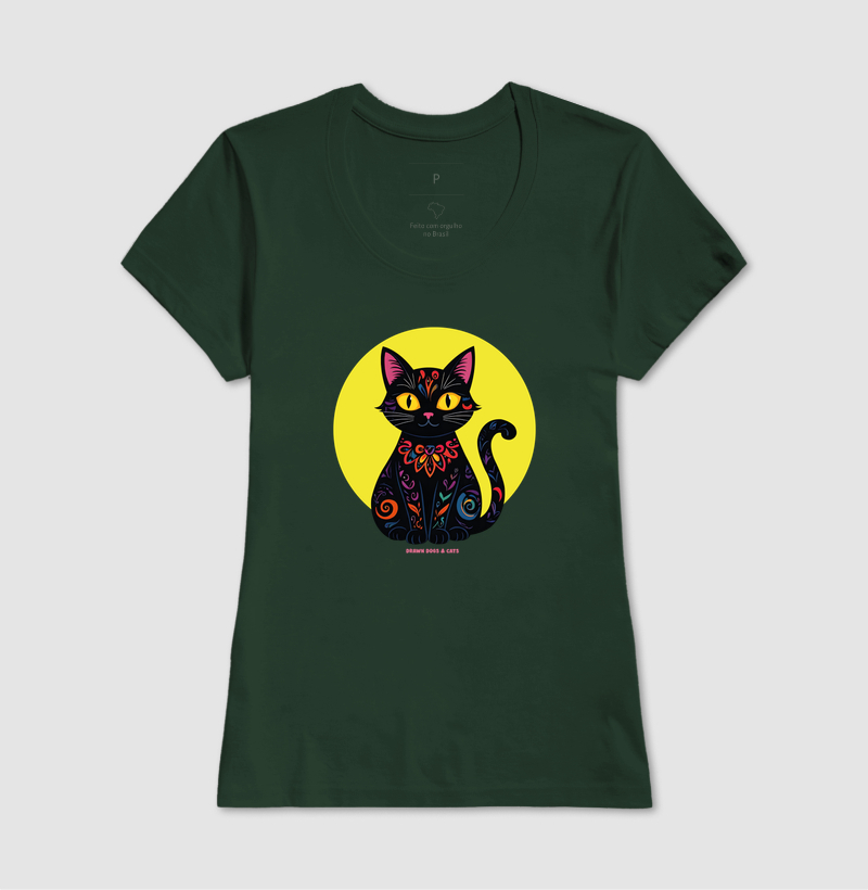 Gata preta e fundo amarelo - Imagem 14