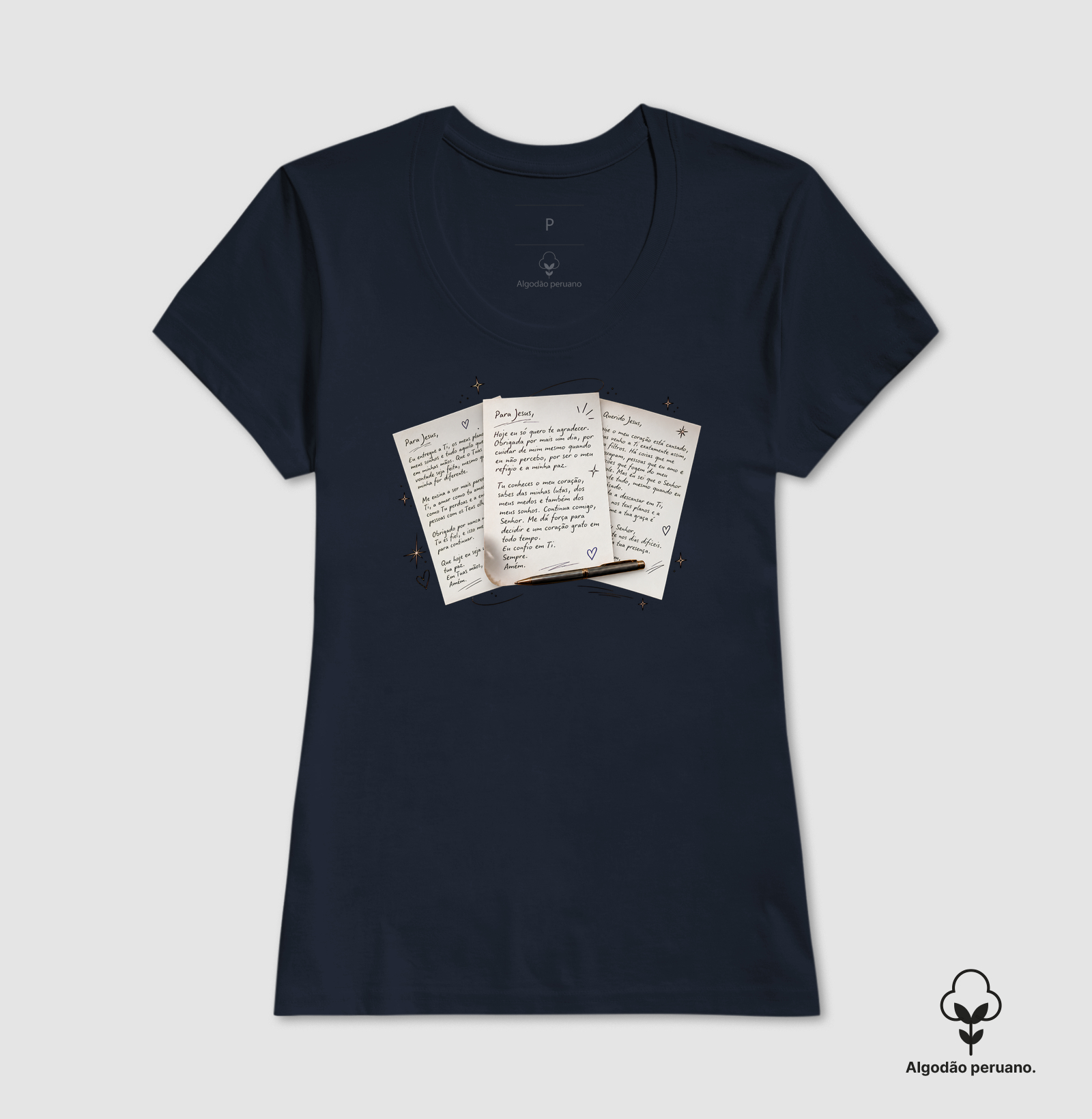 Camiseta Carta para Jesus - Algodão Peruano - Imagem 2