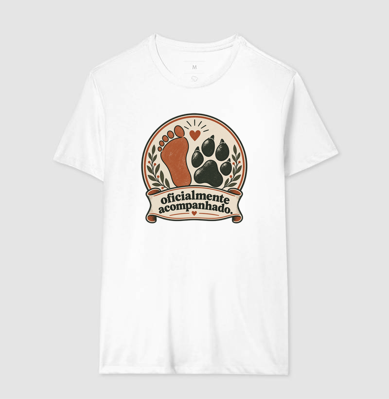 Camiseta Cachorro Minimalista "oficialmente acompanhado" | Pelo & Pano - Imagem 4