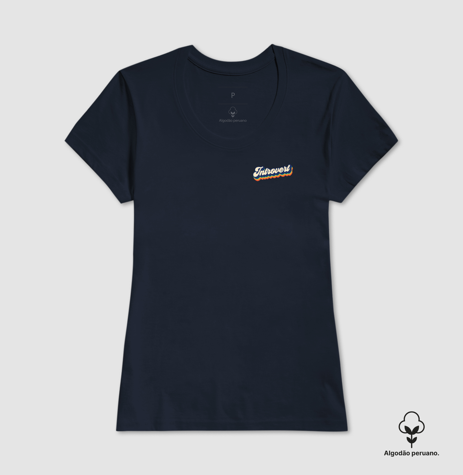 Camiseta Introvert  Retro Algodão Peruano - Imagem 2