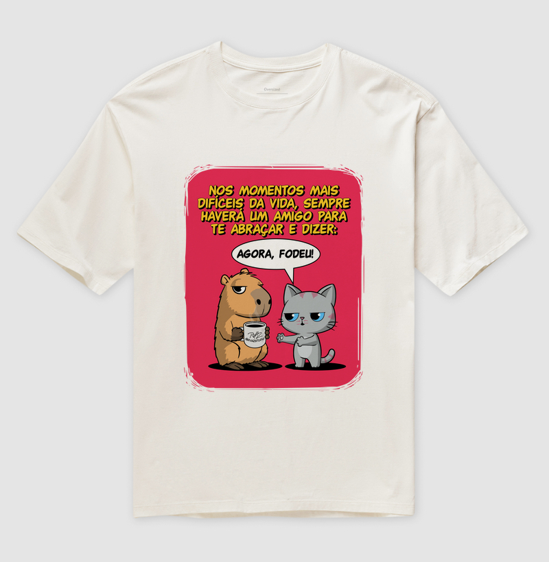Camiseta Capivara e Gato Amigos - Imagem 4