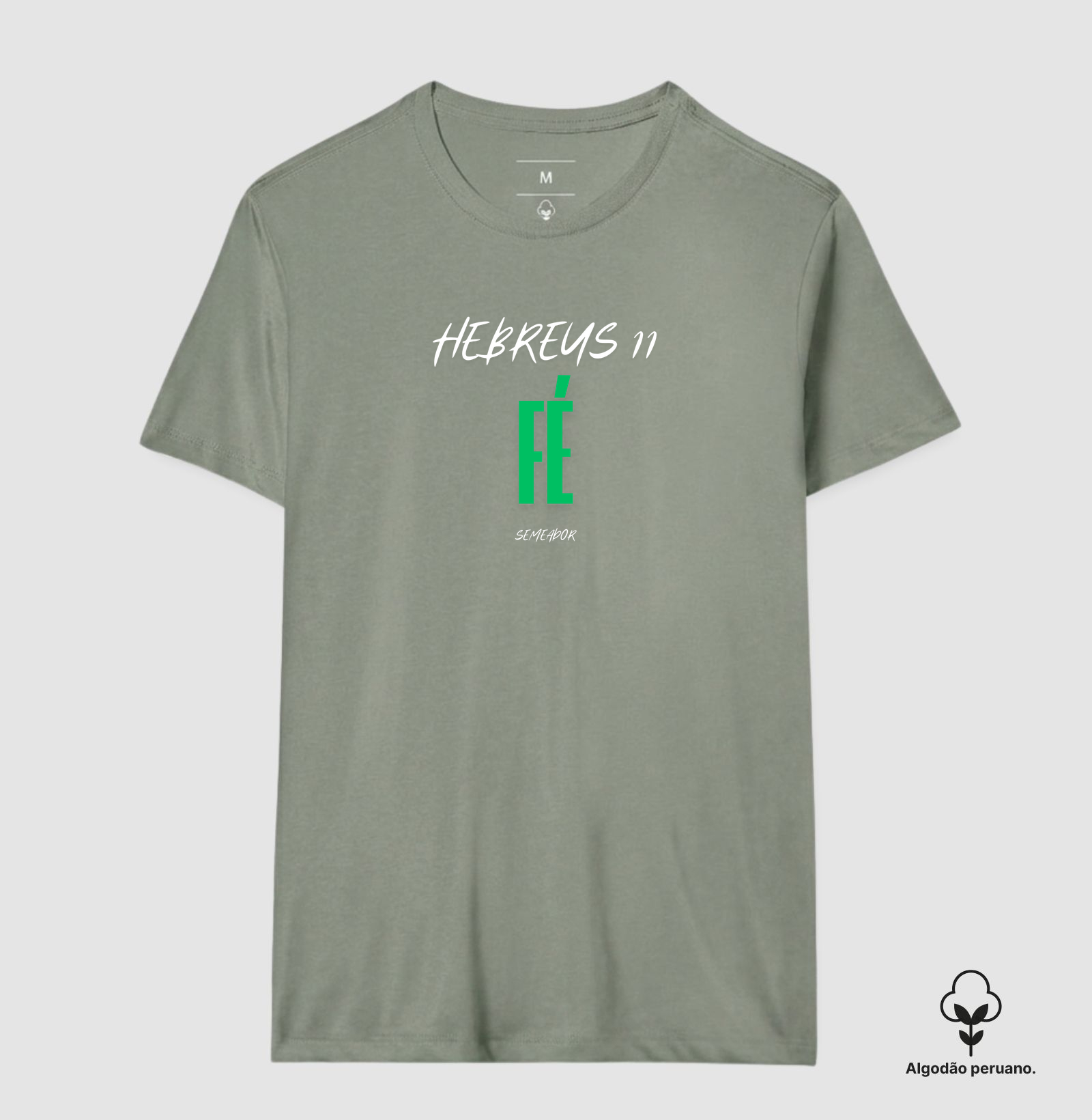 Camiseta Algodão Peruano Cristã Hebreus 11 Fé - Imagem 9