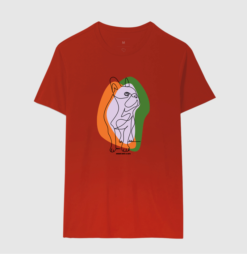 Bulldog de linhas com fundo laranja e verde - Imagem 9