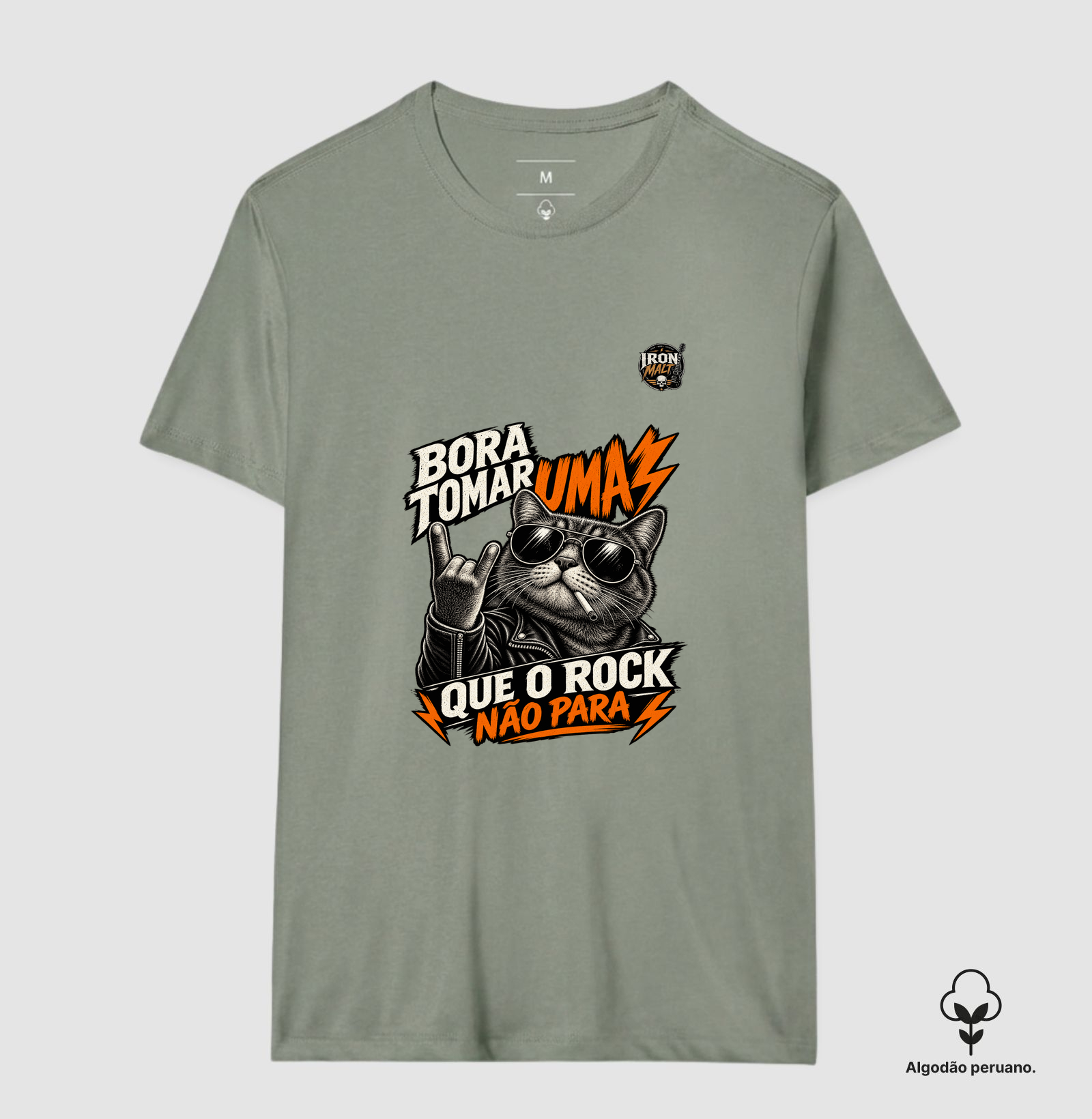 Camiseta Rock Cat – Estampa Gato Rockeiro de Óculos e Jaqueta - Imagem 8