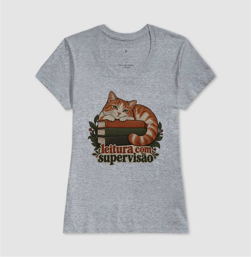 Camiseta Gato Leitura "leitura com supervisão" | Pelo & Pano - Imagem 10