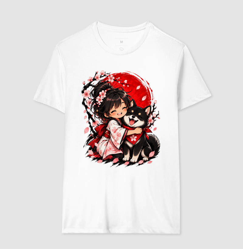 Sakura & Shiba — Amizade que Floresce (Preto) - Imagem 4