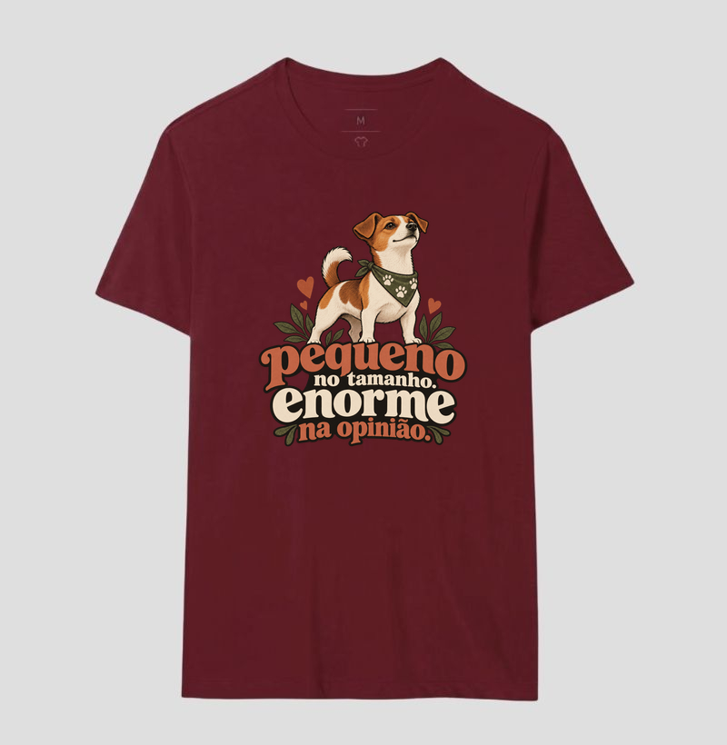 Camiseta Cachorro Pequeno "enorme na opinião" | Pelo & Pano - Imagem 18