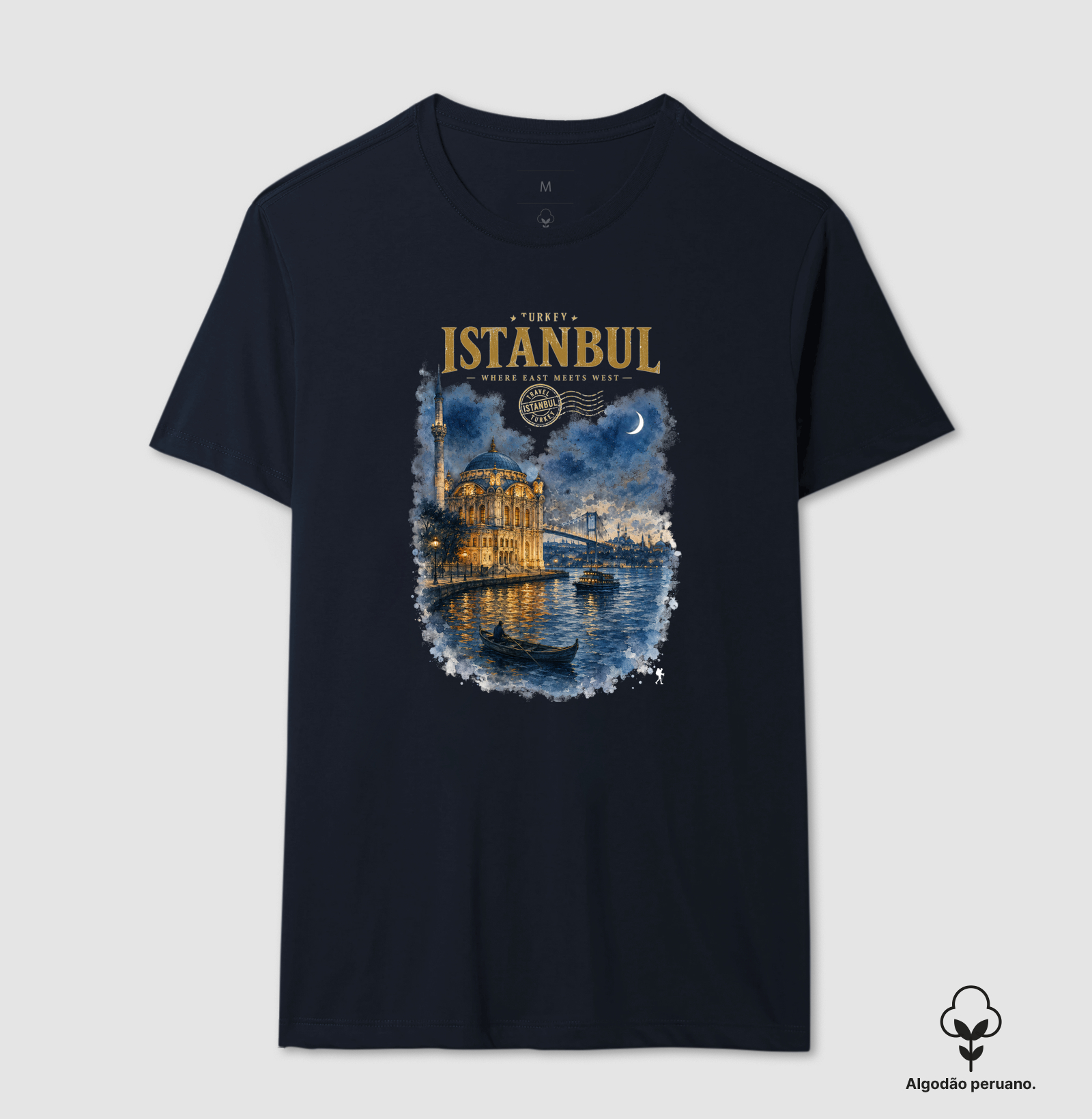 Camiseta Istanbul Turkey Where East Meets West | Aquarela Mesquita Bósforo | Colecao Fashion Travel - Imagem 6
