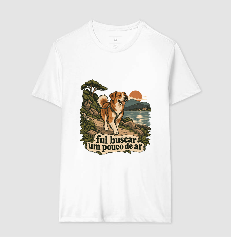 Camiseta Cachorro Natureza "fui buscar um pouco de ar" | Pelo & Pano - Imagem 4