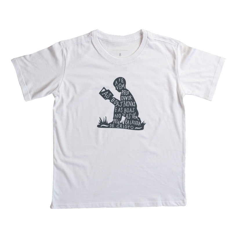 Camiseta Infantil A fé vem pelo Ouvir - Imagem 2