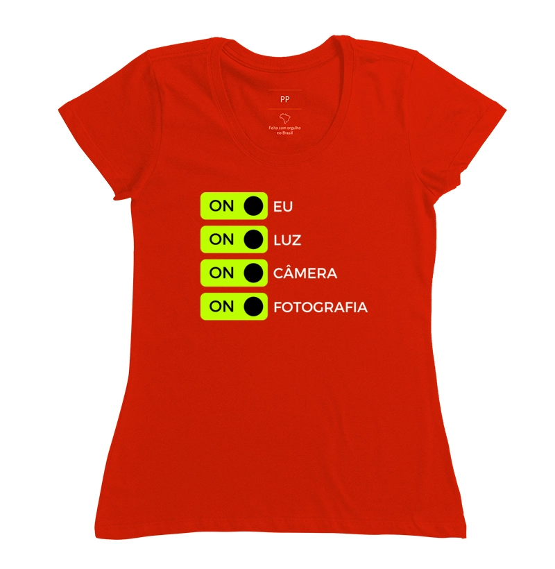 Camiseta on eu, on luz, on câmera & on fotografia  - Imagem 9