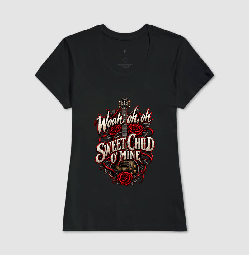 Camiseta Rock Sweet Child O’ Mine – Guitarra e Rosas - Imagem 3