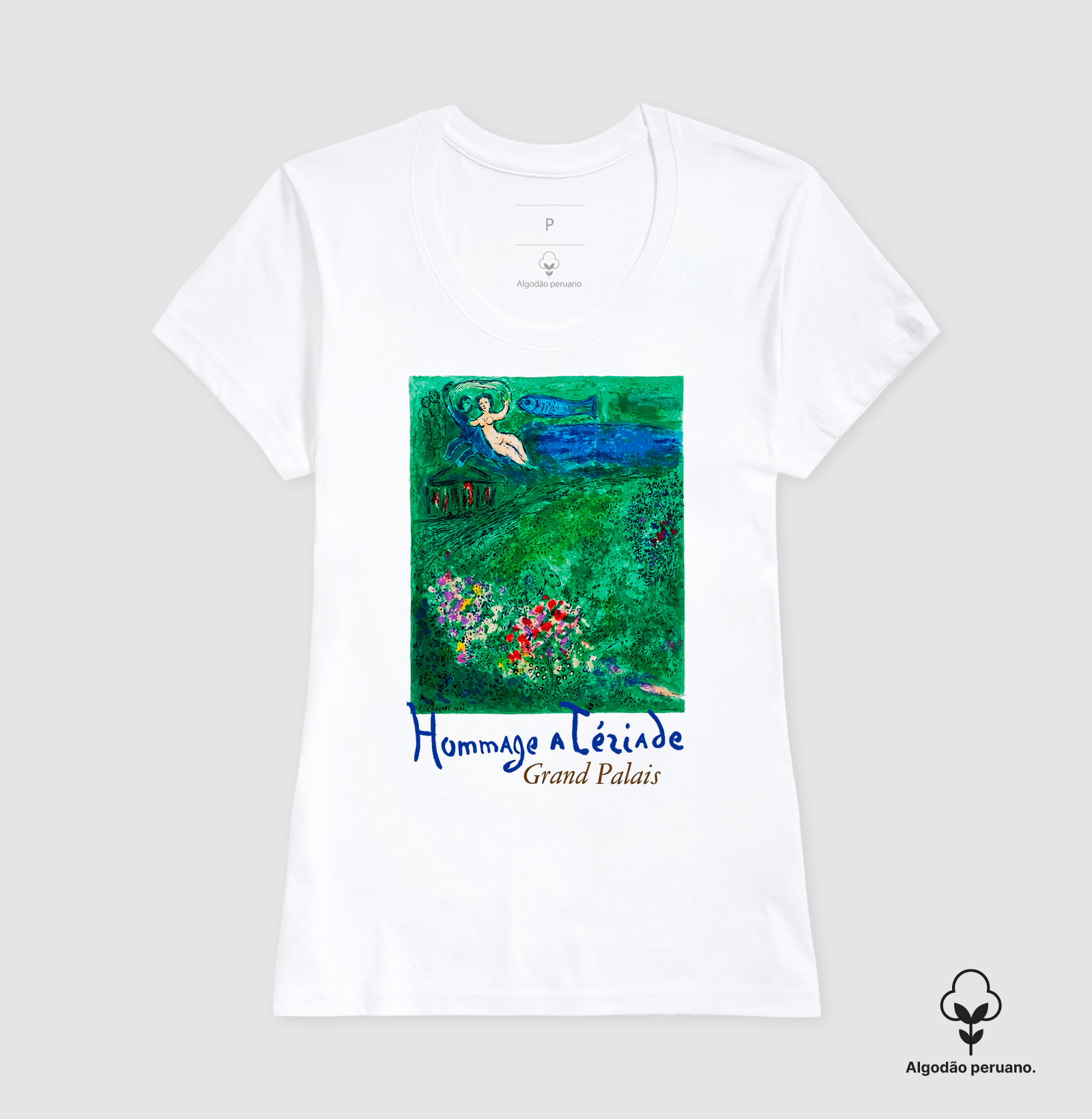 Camiseta Marc Chagall Hommage A Tériade Algodão Peruano Branca - Imagem 3