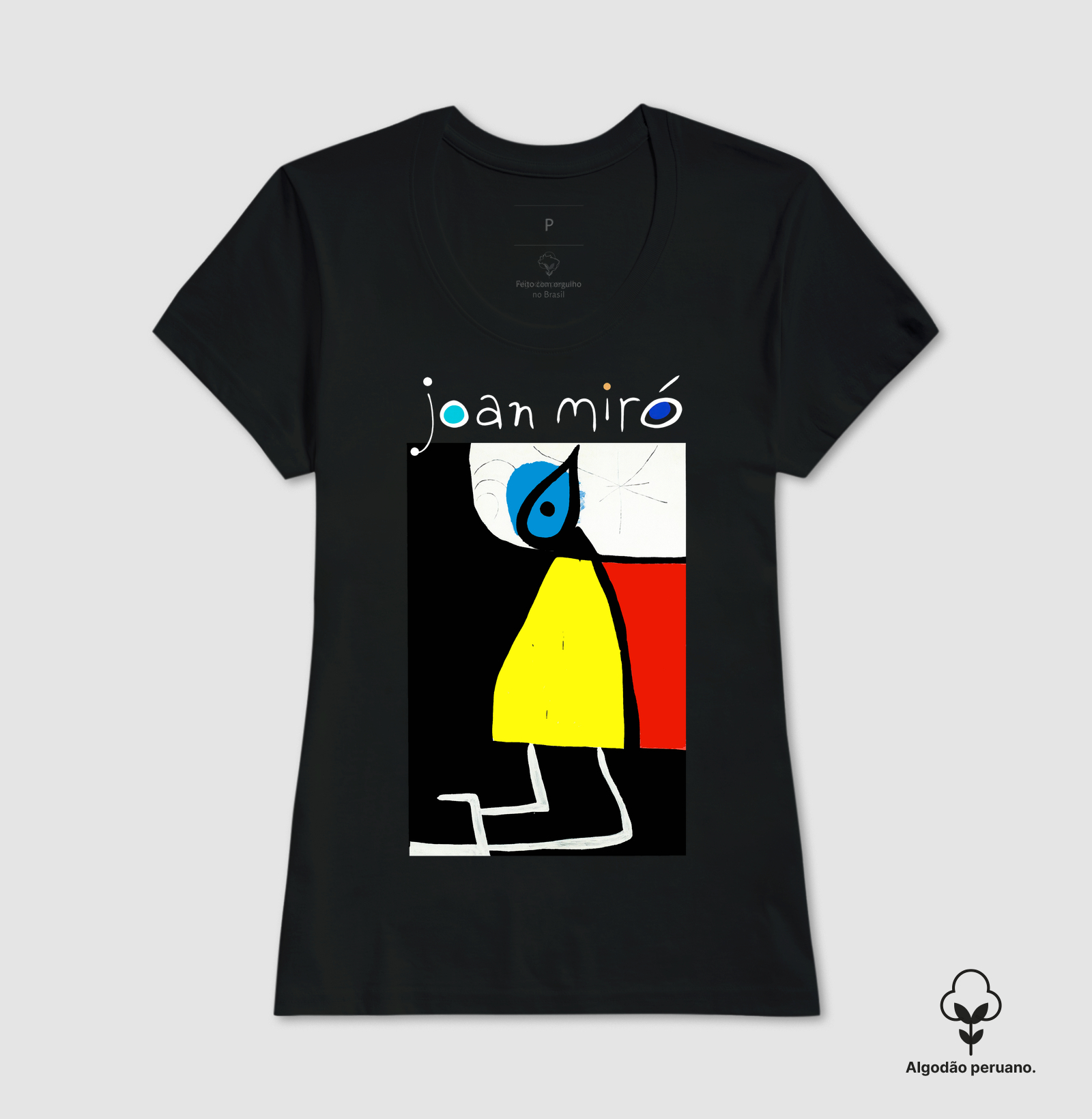 Camiseta Algodão Peruano Tanguis Joan Miró Arte Abstrata Geométrica  - Imagem 3