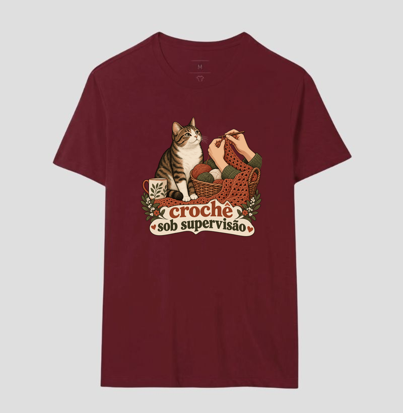 Camiseta Gato Crochê "crochê sob supervisão" | Pelo & Pano - Imagem 18