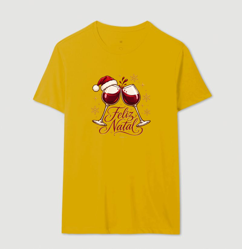 Camiseta Feliz Natal – Brinde de Taças de Vinho - Imagem 14