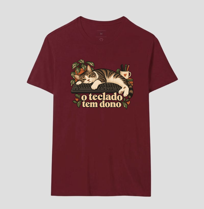 Camiseta Gato Home Office "o teclado tem dono" | Pelo & Pano - Imagem 18