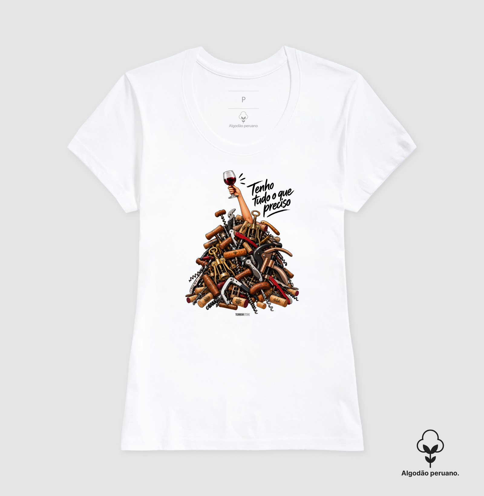 Camiseta “Tenho Tudo o Que Preciso (Mais Vinho)” – Wine Lover - Imagem 6