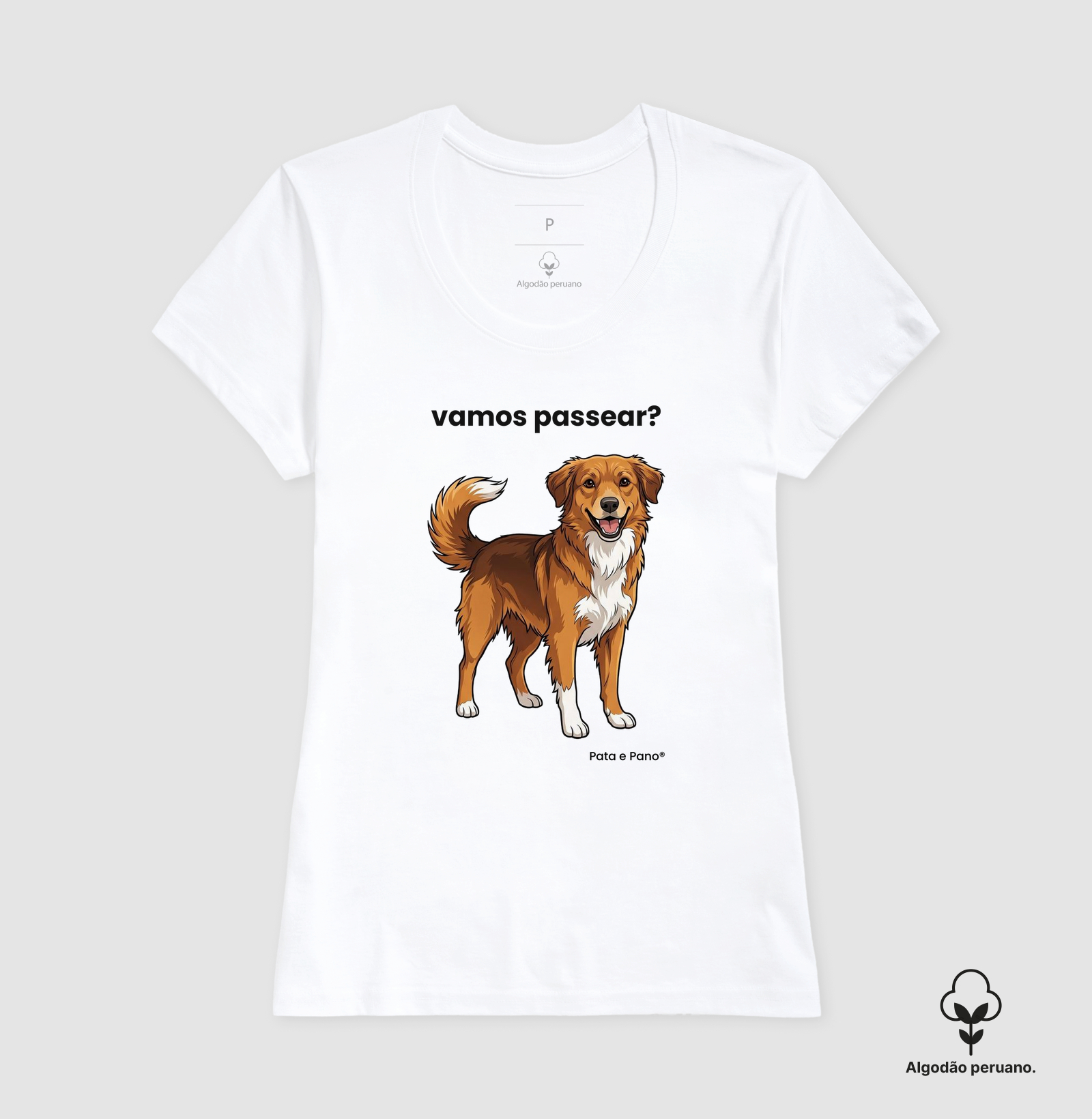 CAMISETA ALGODÃO PERUANO NOSSO MASCOTE PASSEAR - Imagem 5