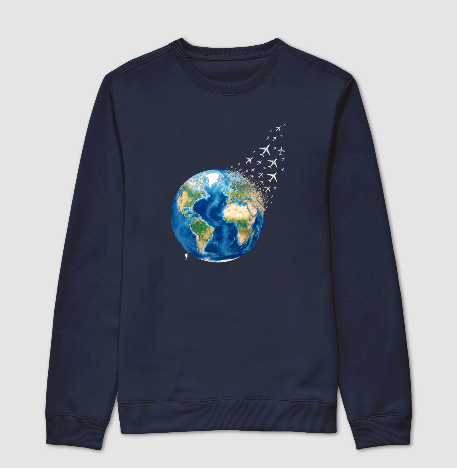 Camiseta Globo Terrestre Avioes Dispersos | Arte 3D Viagem Mundo | Colecao Viciados em Viagem - Imagem 5