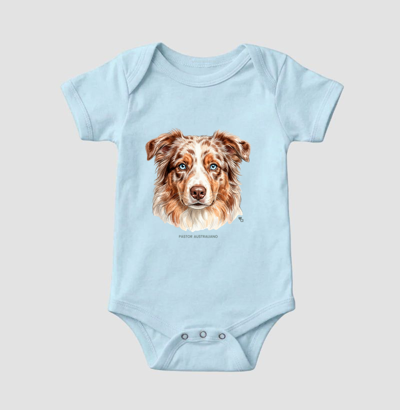 Cães - Pastor Australiano (Red Merle) - Body Infantil - Imagem 6
