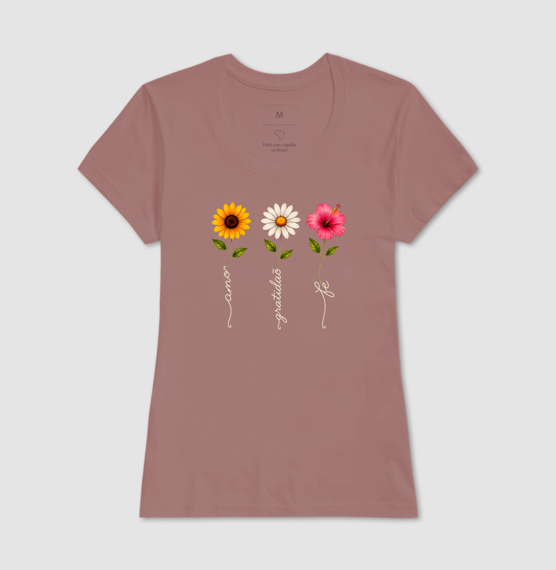 Camiseta Floresça com amor, fé e gratidão. - Imagem 17