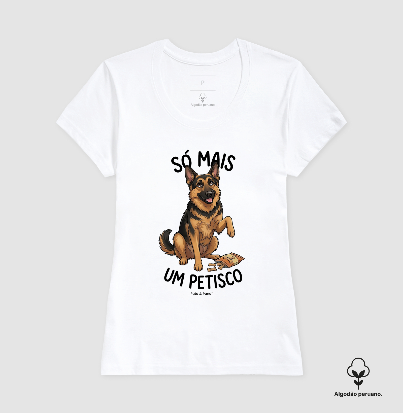 CAMISETA ALGODÃO PERUANO PASTOR ALEMÃO PETISCO - Imagem 9
