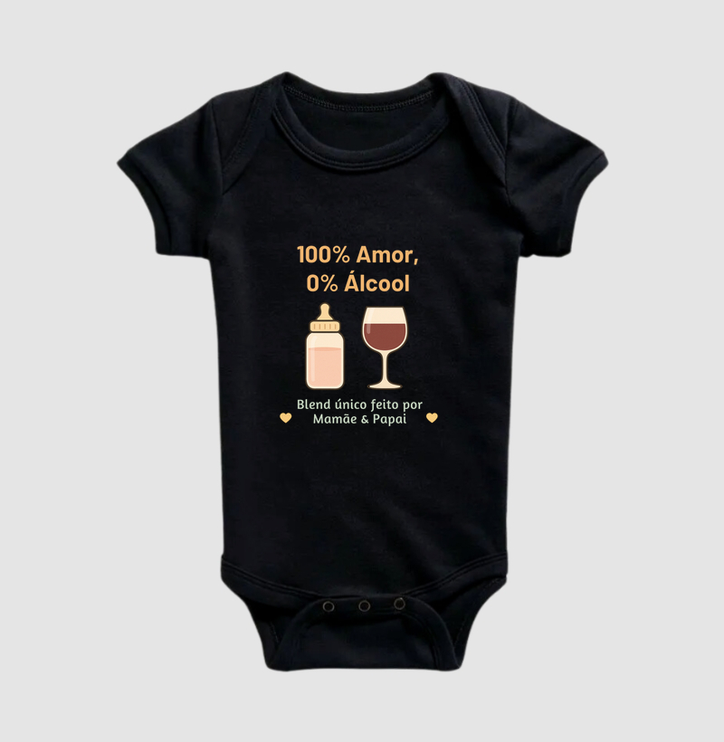Body Infantil 100% Amor, 0% Alcool - Imagem 3