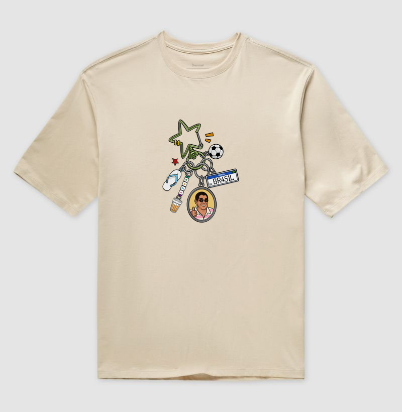 Camiseta Oversized Kaki Chaveiro - Imagem 3