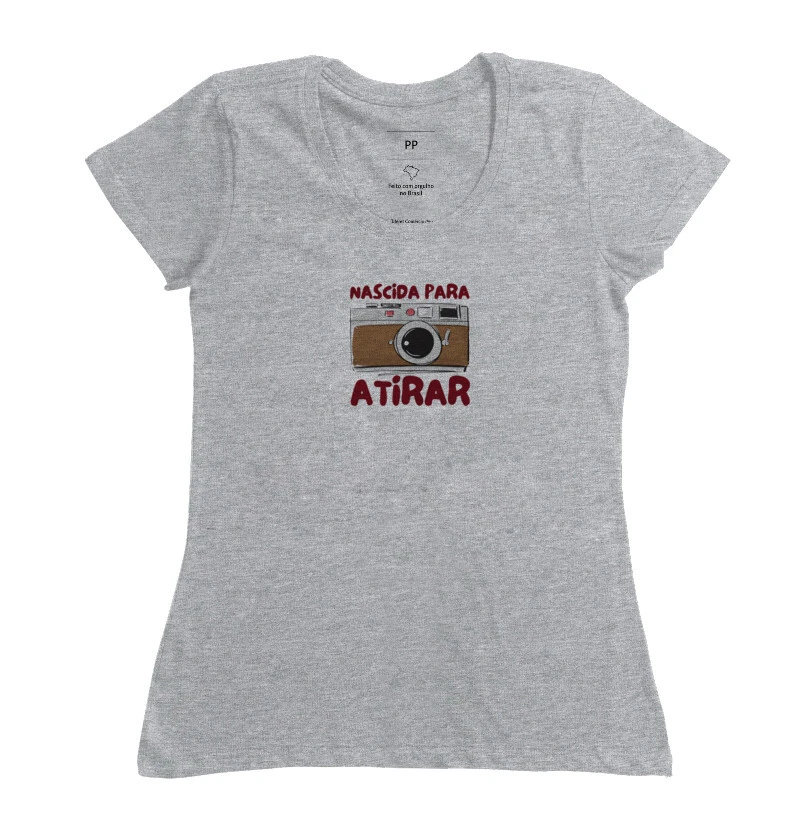 Camiseta feminina nascida para atirar - Imagem 5