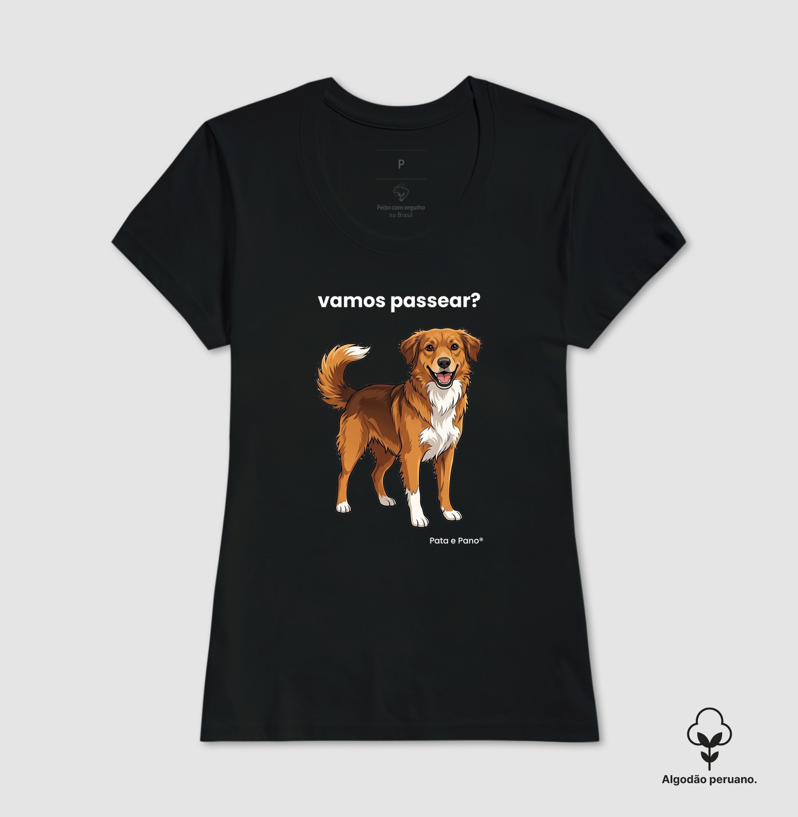 CAMISETA ALGODÃO PERUANO NOSSO MASCOTE PASSEAR - Imagem 3