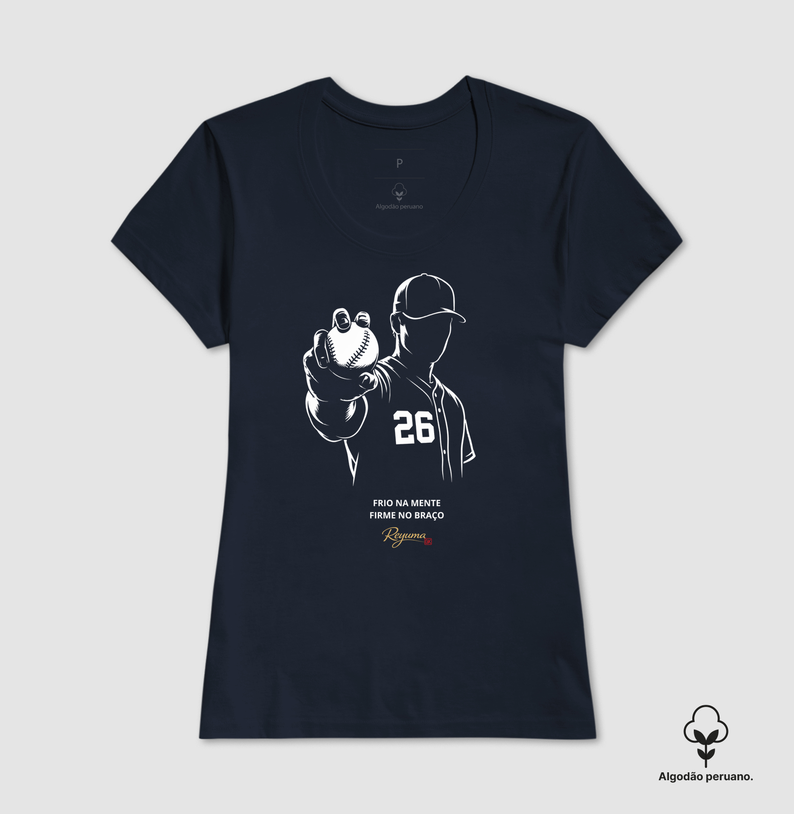 Camiseta Masculina e Feminina de Algodão Peruano Baseball "Frio na Mente" - Pai e Filho - Imagem 3