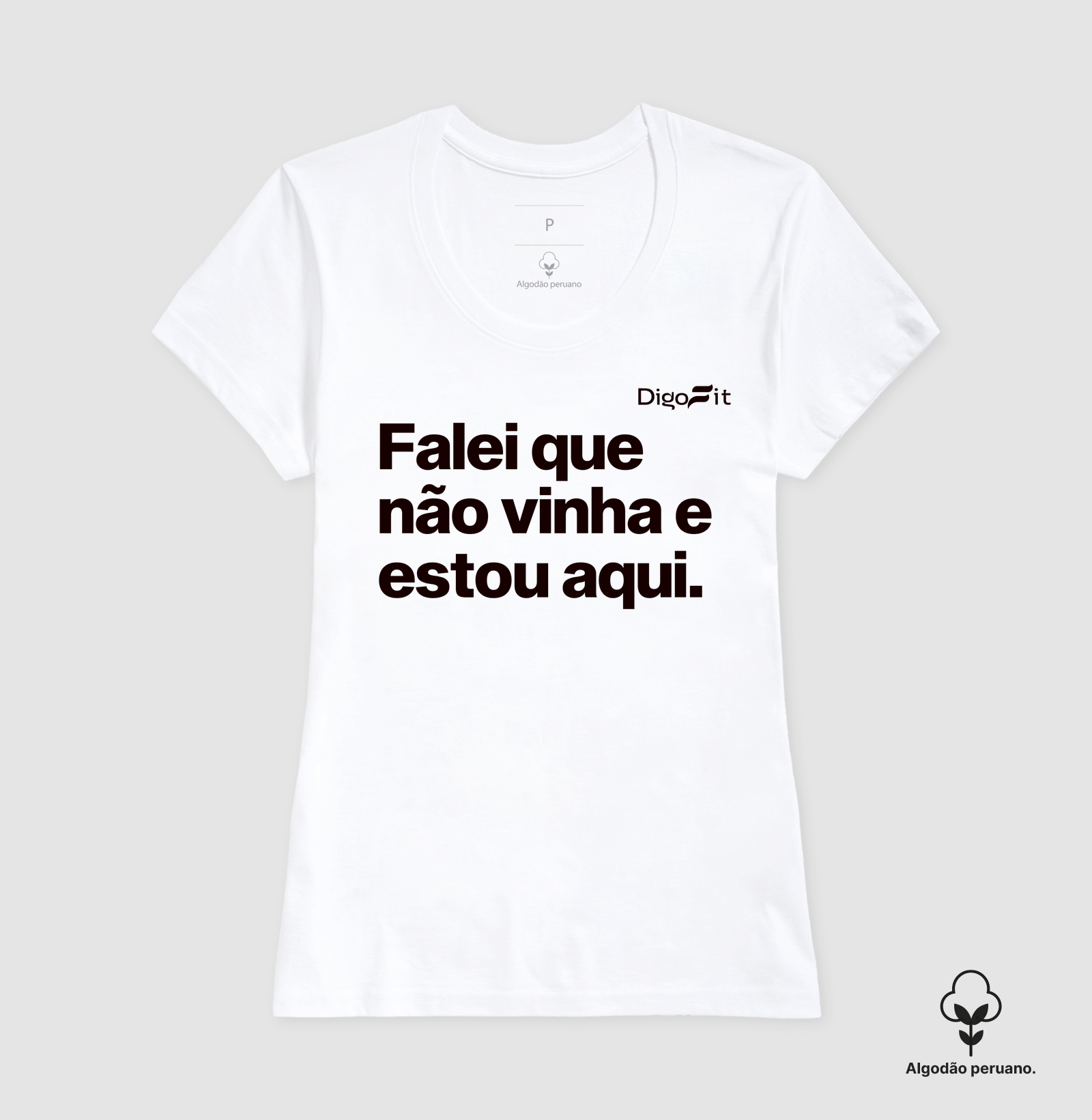 CAMISETA ALGODÃO PERUANO ACADEMIA FALEI QUE NÃO VINHA E ESTOU AQUI - Imagem 4
