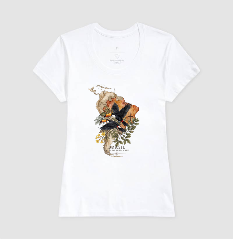 Camiseta Tucanos & Ipê - Brasil Terra de Santa Cruz - Fé, História e Natureza - Imagem 5