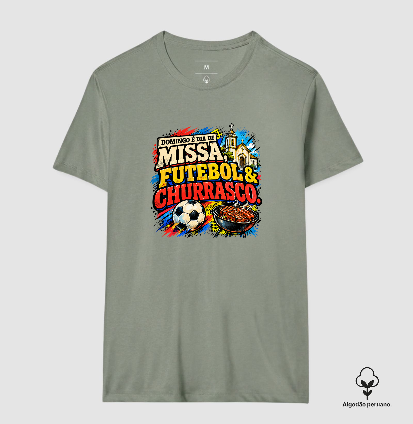 Missa, Futebol & Churrasco - Streetwear - Algodão Peruano - Imagem 2