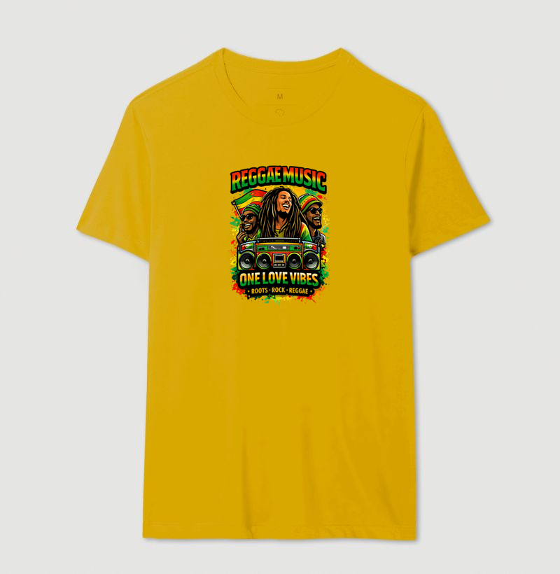 Camiseta One Love Vibes. Coleção Reggae Music. Masculina e Feminina. Algodão Premium. - Imagem 12