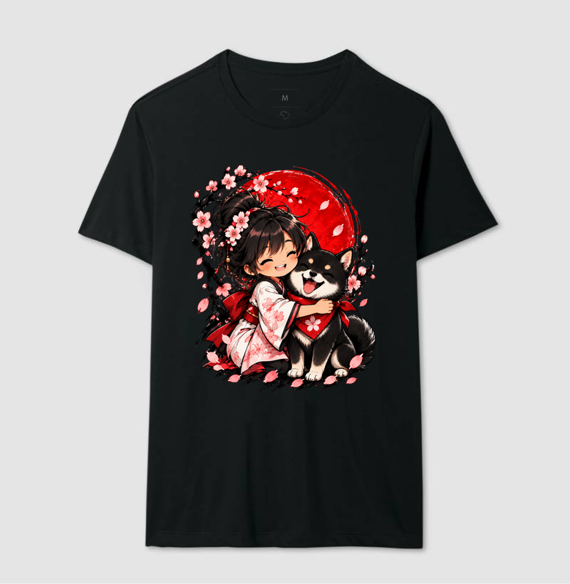 Sakura & Shiba — Amizade que Floresce (Preto) - Imagem 2