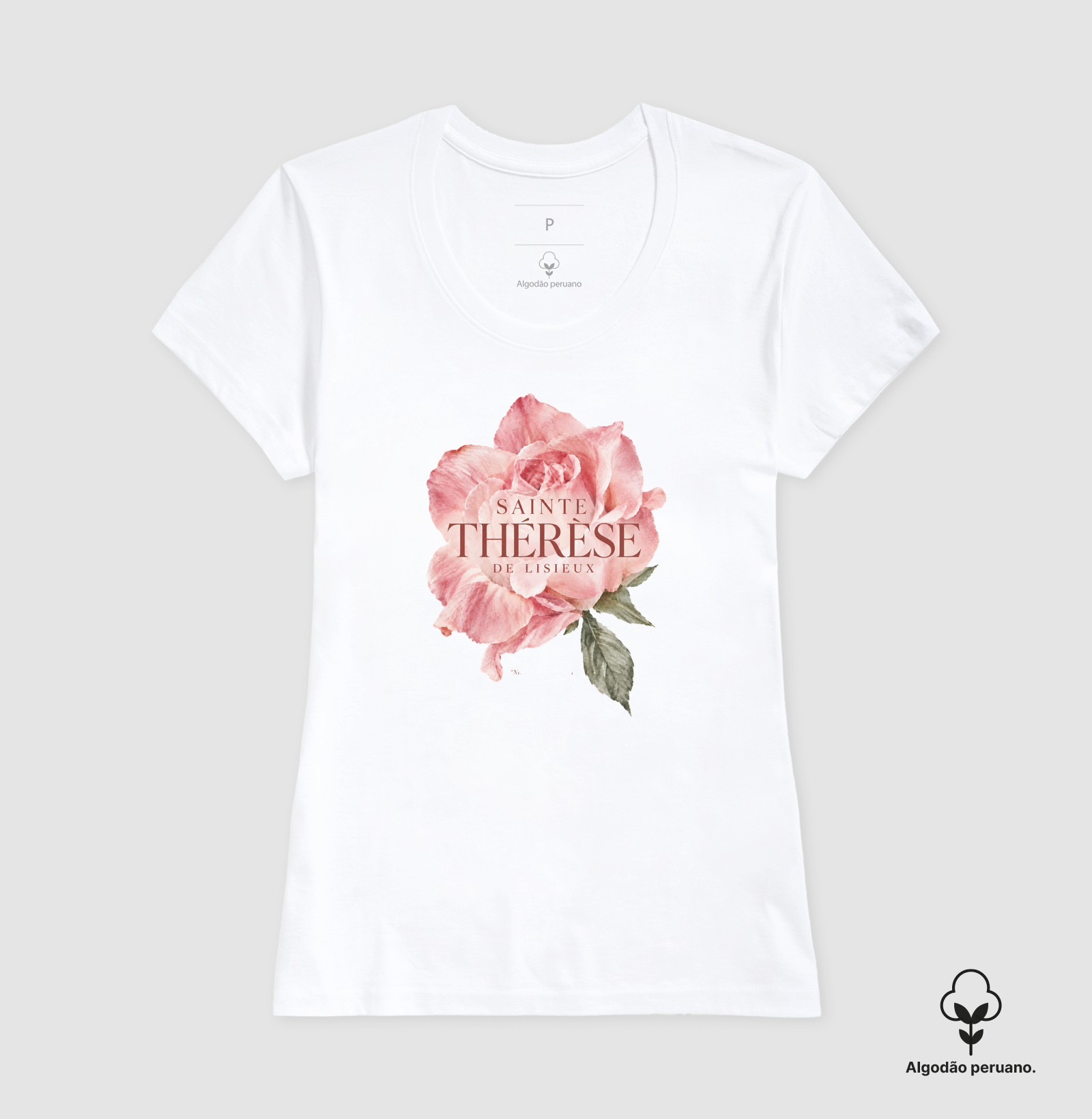 Santa Terezinha flor - algodão peruano - Imagem 5
