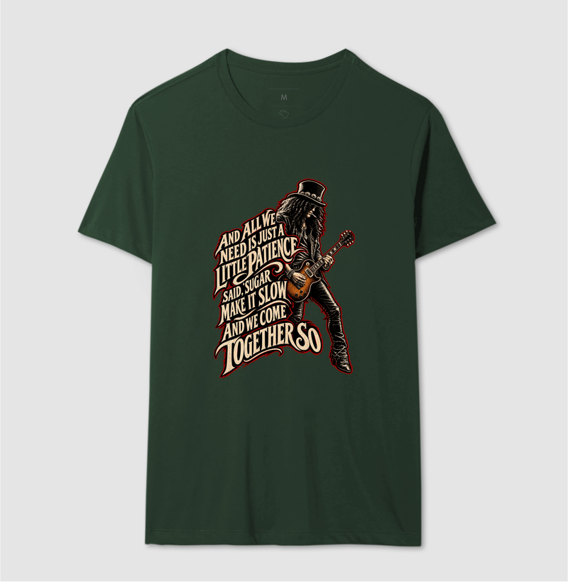 Camiseta Patience – Rock, Guitarra e Atitude | Estampa Vintage Rock - Imagem 12