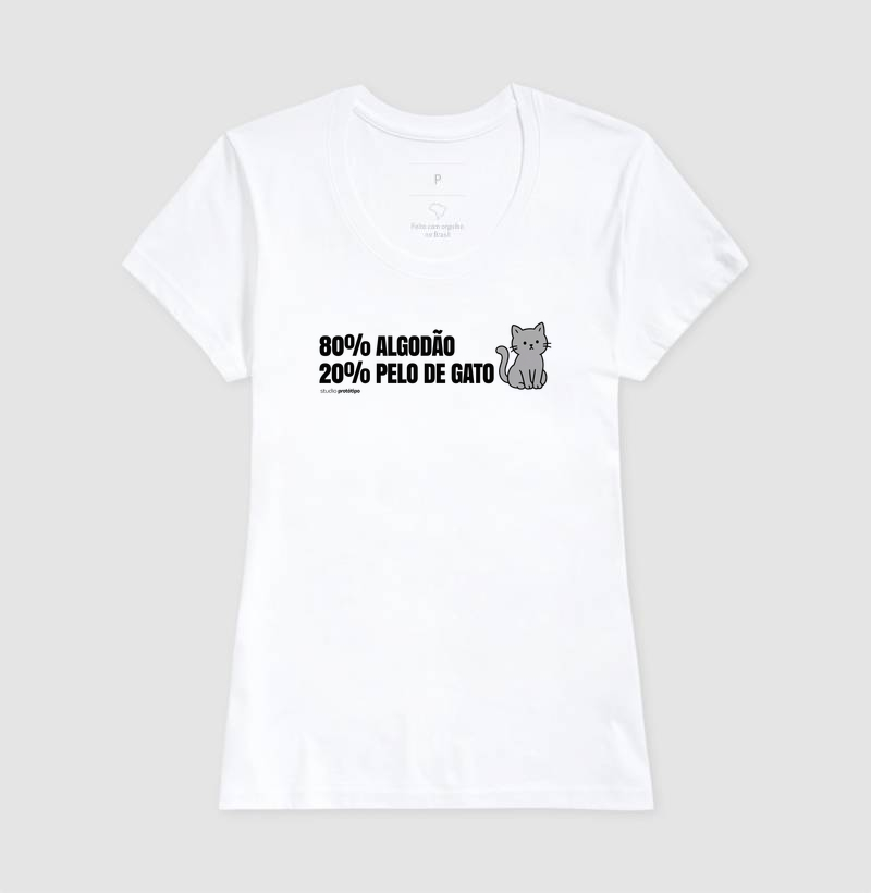 Camiseta 80% Algodão 20% Pelo de Gato - Imagem 4