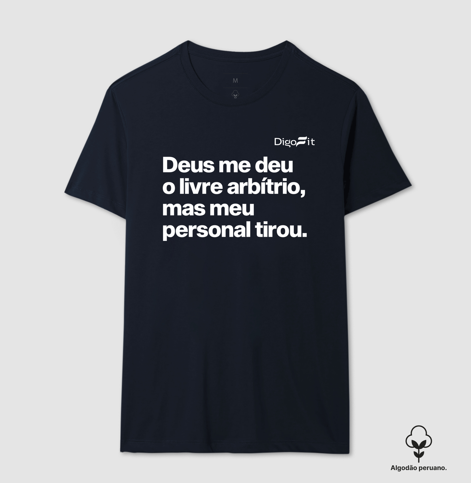 CAMISETA ALGODÃO PERUANO ACADEMIA MEU PERSONAL TIROU MEU LIVRE ARBÍTRIO - Imagem 4