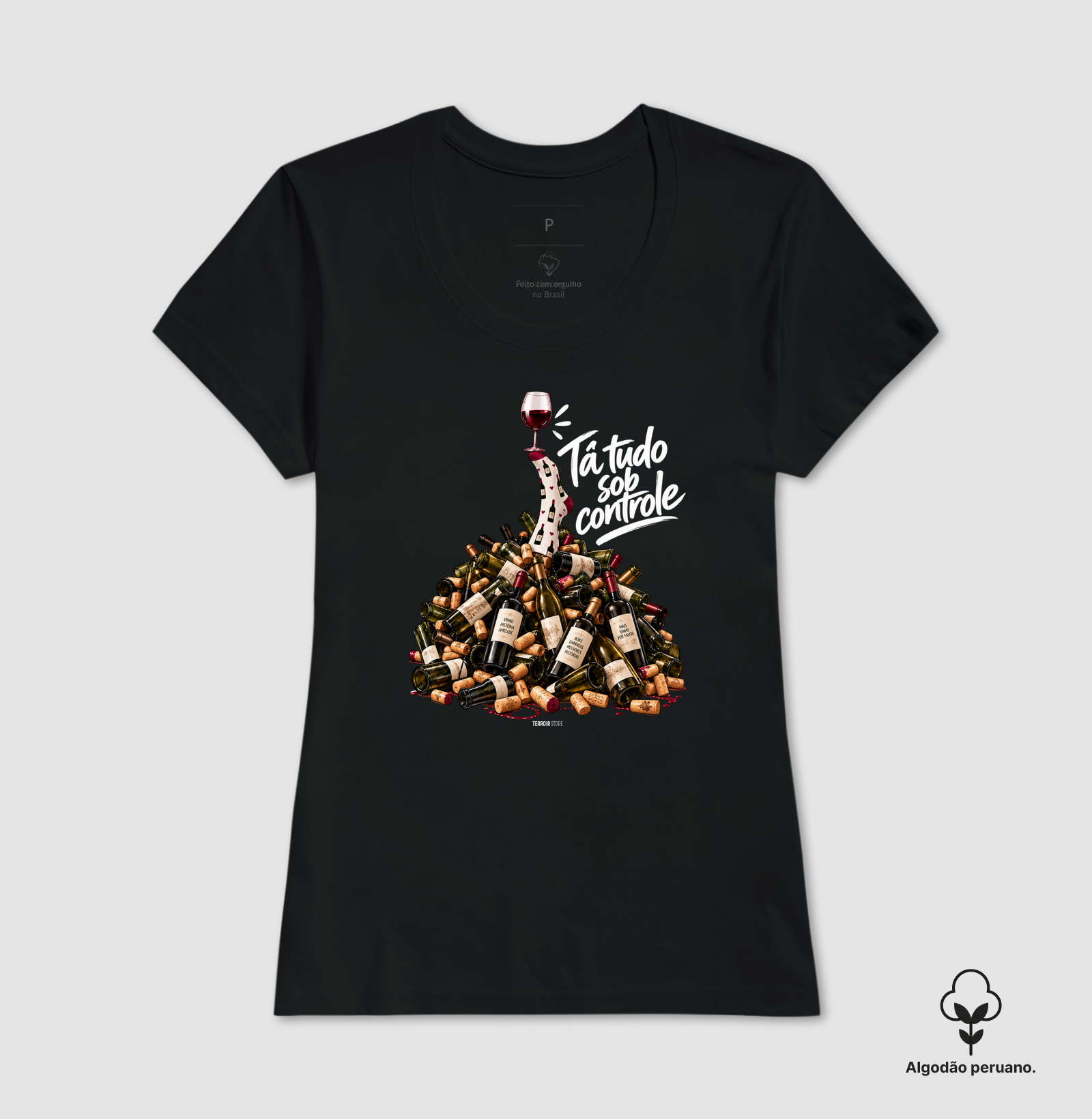 Camiseta “Entre Garrafas e Histórias” – Wine Mood - Imagem 3