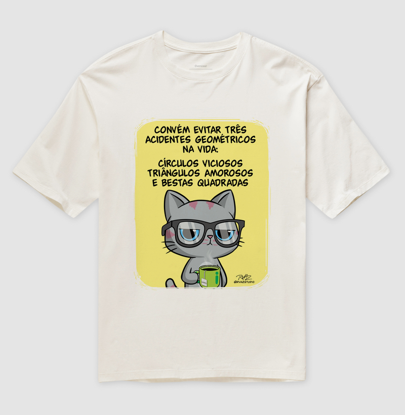 Camiseta Gato Sincero Geometria - Imagem 4