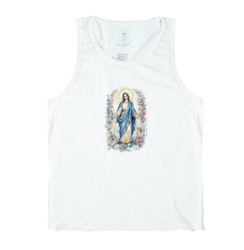 Camiseta Nossa Senhora das Graças - Raios de Luz e Anjos - Imagem 2