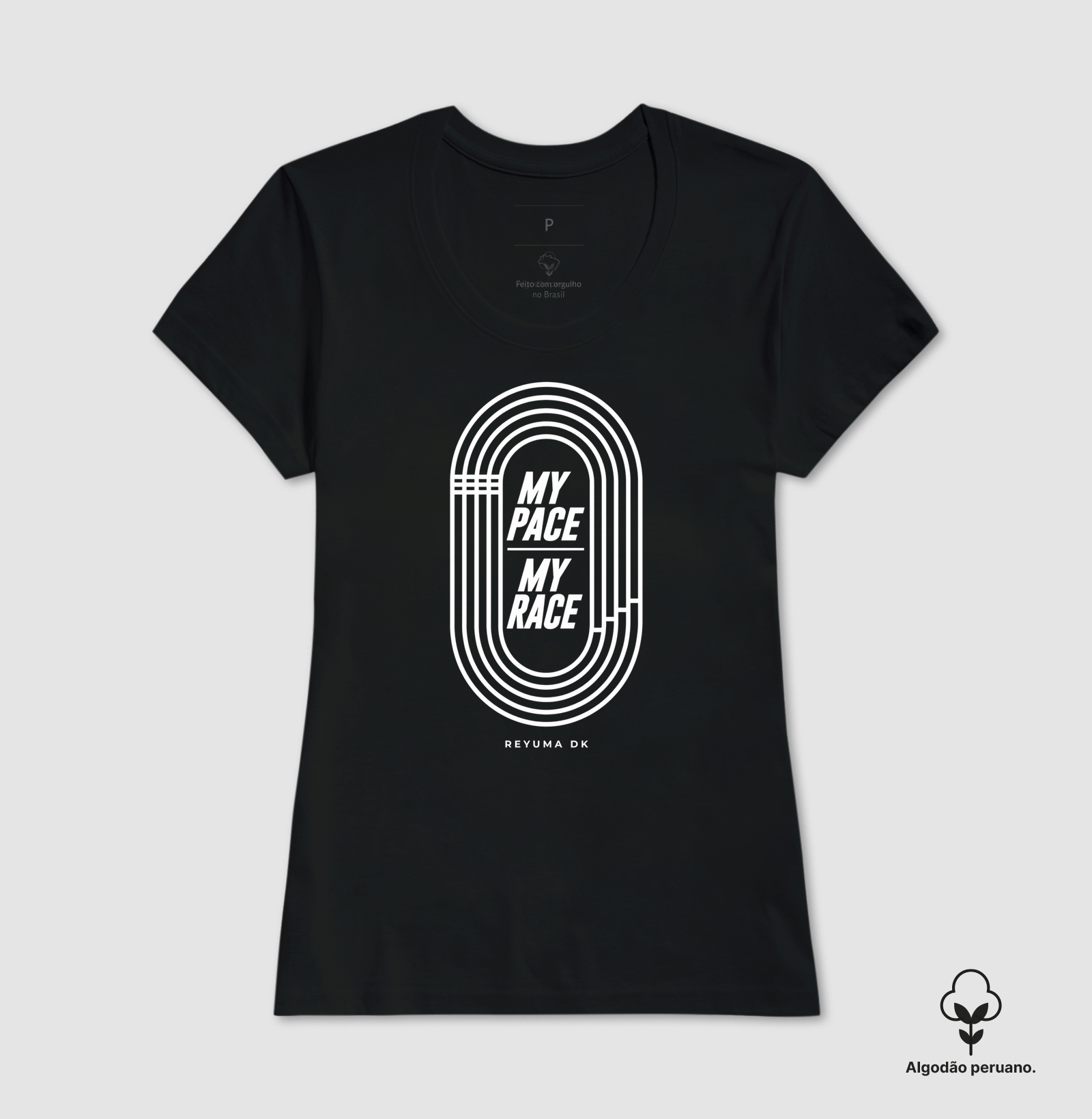 Camiseta Masculina, Feminina, Babylook e Unissex de Algodão Peruano Corrida "May Pace. My Race." - Imagem 7